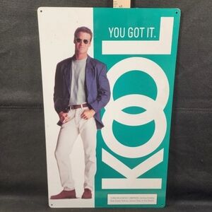 Vintage 1992 Kool Cigarette Sign Store Retail Advertising New OG Pads On Back